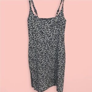 Floral Black Dresss with Pockets